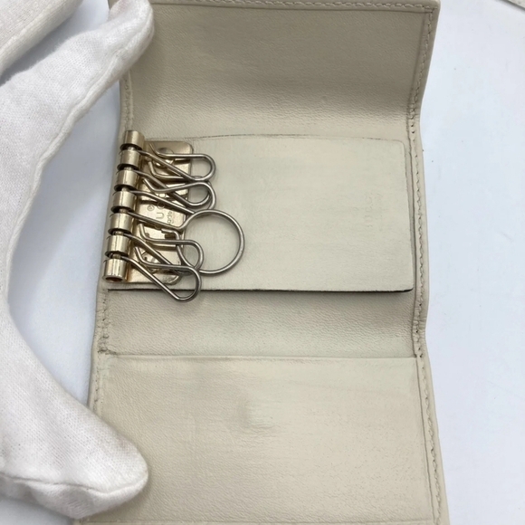 🔹️GUCCI 🔹️ Key case holder Leather ivory Guccissima - Picture 13 of 15